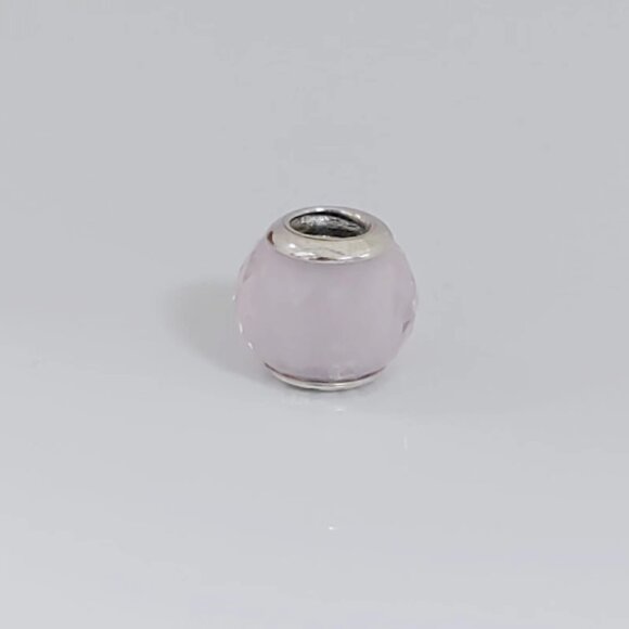 Pandora ESSENCE Friendship Charm Pink Crystal Petite Facets Murano Glass Charm - Picture 1 of 4